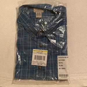 Mens LL bean blue plaid shirt